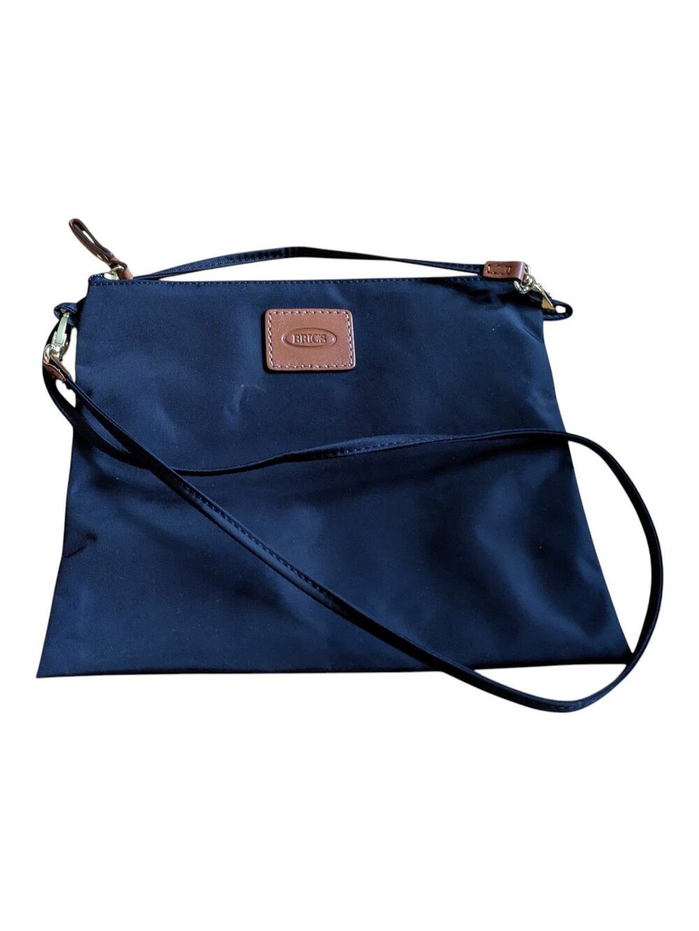 BRIC'S Womens Blue Nylon Slim Crossbody Purse Insert Snap-Out Pouch Travel Tote